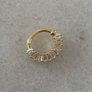 New Drop!  Gold Stacked Crystal Conch Daith Cartilage Earring 

Brand New